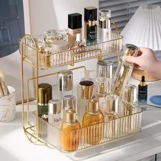 Milan Makeup Rack / Rak Makeup Mewah Kosmetik - Hijau, RakPersegiTrans