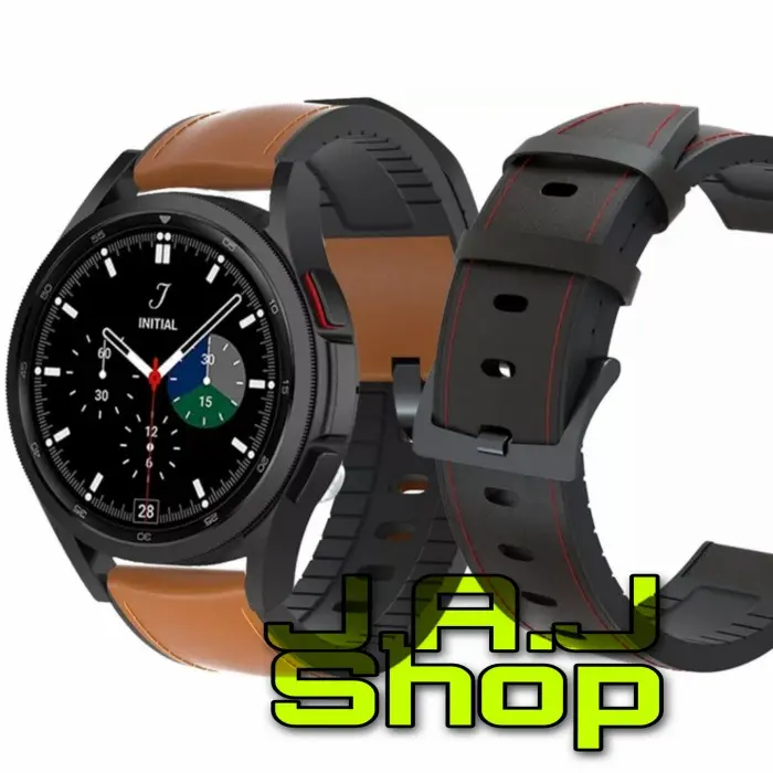 Ori Strap Kulit Leather Rubber Tali Samsung Galaxy Watch 4 Classic