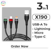 Gambar WUW-X190 CIJI KABEL DATA 3IN1 FAST CHARGING 100W USB A IOS/MICRO/TYPEC dari CIJI.OFFICIAL Kota Tangerang 4 Tokopedia