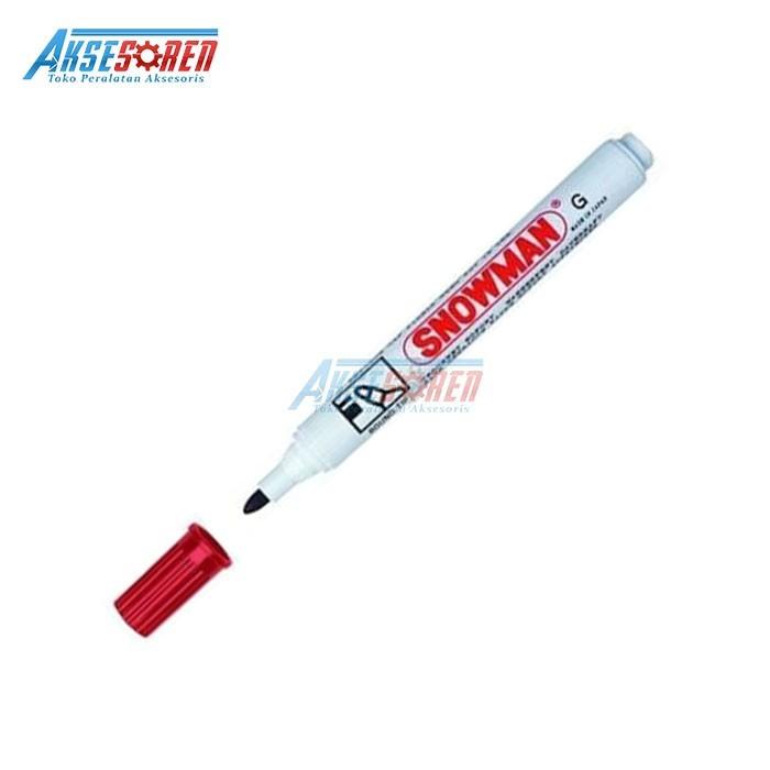 Gambar Spidol Papan Tulis White Board Marker Snowman G12 [Permanent] - Merah dari Aksesoren Kab. Indramayu 5 Tokopedia