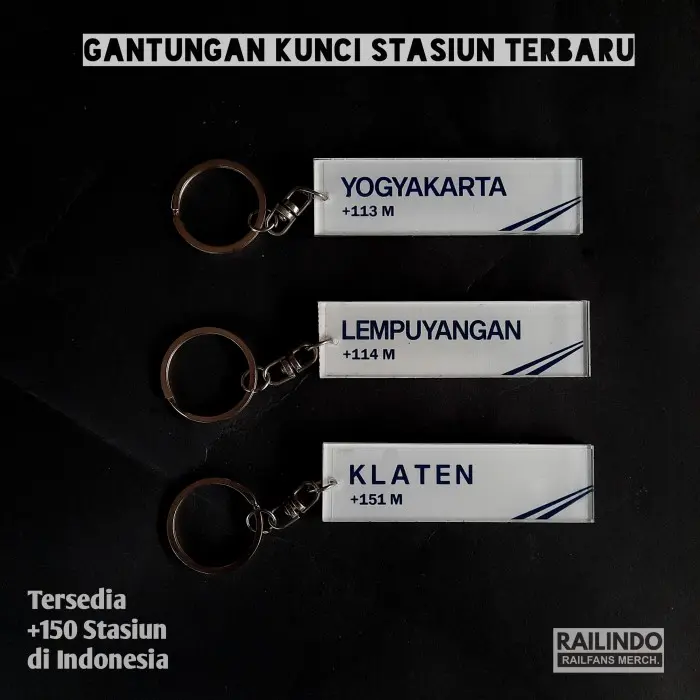 Gantungan Kunci Papan nama Stasiun Baru