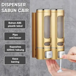 Tempat Sabun Cair 2 Tabung Gold / Shoup Dispenser Double Gold