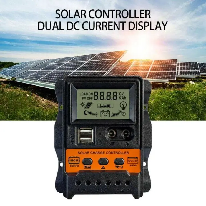 Solar Charge Controller Aubess LCD PWM Battery Regulator 12V/24V 30A 2