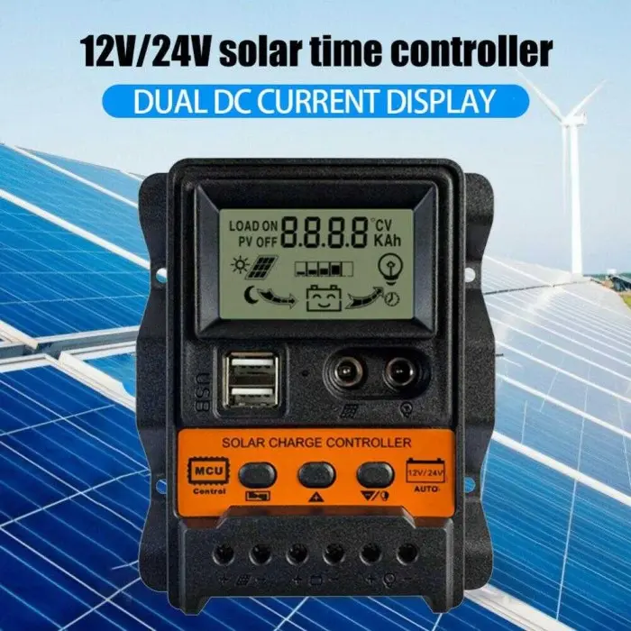 Solar Charge Controller Aubess LCD PWM Battery Regulator 12V/24V 30A 1