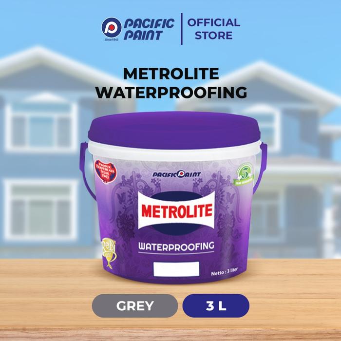 Gambar Metrolite Waterproofing-Cat Dinding Eksterior- GREY-3liter dari Pacific Paint Indonesia Kota Tangerang Tokopedia