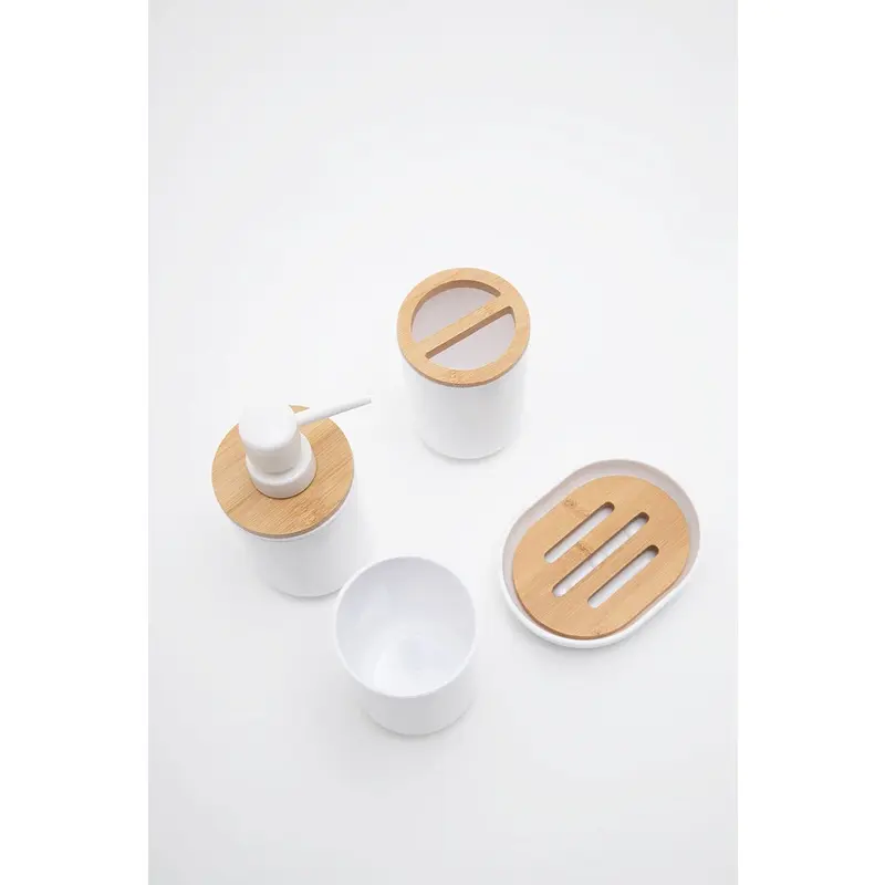 Toothbrush Holder Soap Dispenser Set White Tempat Sabun Sikat Gigi 4