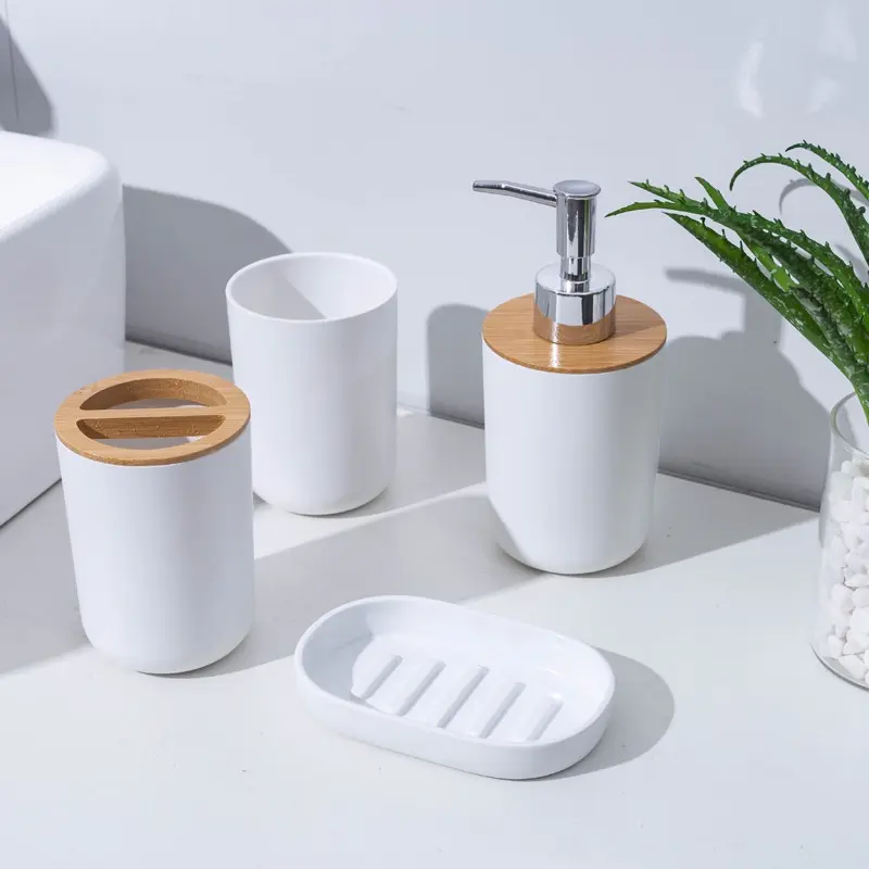 Toothbrush Holder Soap Dispenser Set White Tempat Sabun Sikat Gigi 0