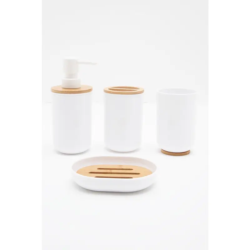 Toothbrush Holder Soap Dispenser Set White Tempat Sabun Sikat Gigi 3