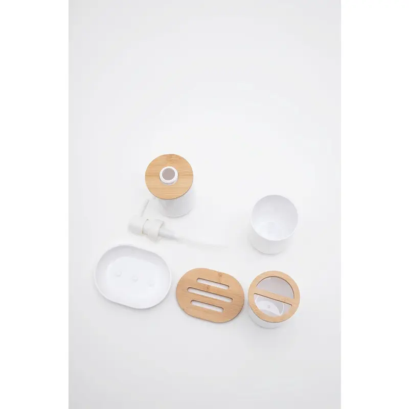 Toothbrush Holder Soap Dispenser Set White Tempat Sabun Sikat Gigi 2