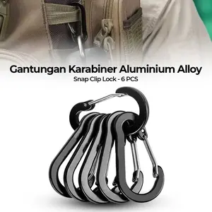 Gantungan Carabiner Aluminium Alloy Snap Clip Lock 6 PCS