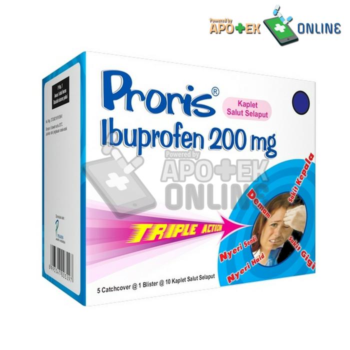 PRORIS 200MG 1 STRIP ISI 10 KAPLET/IBUPROFEN/PEREDA NYERI/DEMAM
