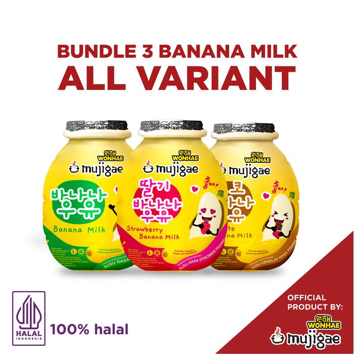 Gambar BUNDLE ISI 3 Mujigae Banana Milk All Varian / Minuman Susu Rasa Pisang dari Mujigae by Wonhae Kota Administrasi Jakarta Timur Tokopedia