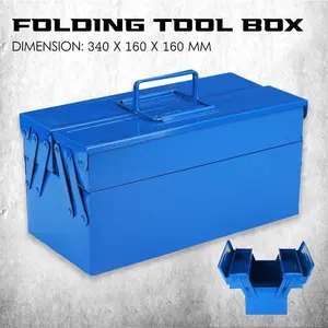 ready stock X1we3 Tool Box Besi 2 Susun Tempat Perkakas Kerja Tool Box