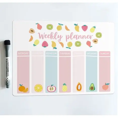 PR]] PAPAN TULIS KULKAS MAGNET White Board Magnetic Meal Planner Memo 3