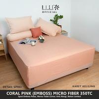 Gambar Rise Finezza Sprei Set Bed Cover Microfiber Embossed Motif Coral Pink - Coral Pink, 120x200 dari risebedding Kota Bandung 5 Tokopedia