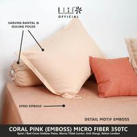 Gambar Rise Finezza Sprei Set Bed Cover Microfiber Embossed Motif Coral Pink - Coral Pink, 120x200 dari risebedding Kota Bandung 2 Tokopedia