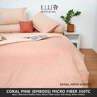 Gambar Rise Finezza Sprei Set Bed Cover Microfiber Embossed Motif Coral Pink - Coral Pink, 120x200 dari risebedding Kota Bandung 4 Tokopedia