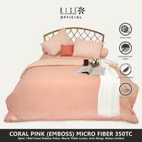 Gambar Rise Finezza Sprei Set Bed Cover Microfiber Embossed Motif Coral Pink - Coral Pink, 120x200 dari risebedding Kota Bandung 1 Tokopedia