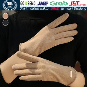 sarung tangan suede wanita motor touchscreen