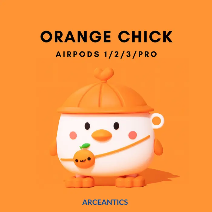 Gambar Airpods Case Orange Chick Gen 1 2 3 PRO Soft Silicone - Airpods Gen 3 dari Arceantics Kota Tangerang 5 Tokopedia