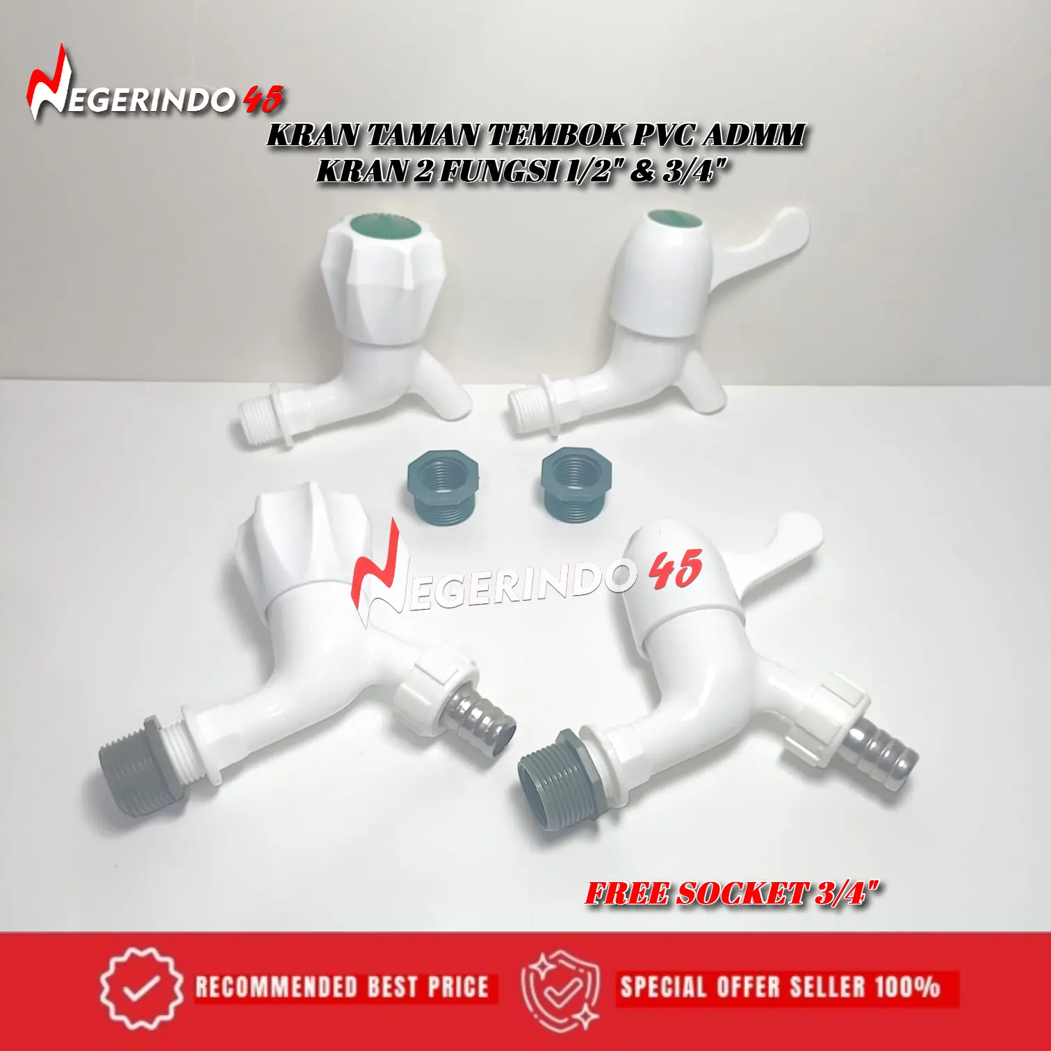 ADMM KRAN JUMBO PVC TAMAN TEMBOK BALING ENGKOL KRAN 2 FUNGSI 1/2" 3/4"