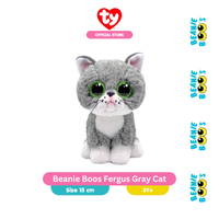 Gambar TY Beanie Boos Fergus Gray Cat (Regular) - Boneka Kucing Abu Abu dari TY Official Store Kab. Bogor 1 Tokopedia