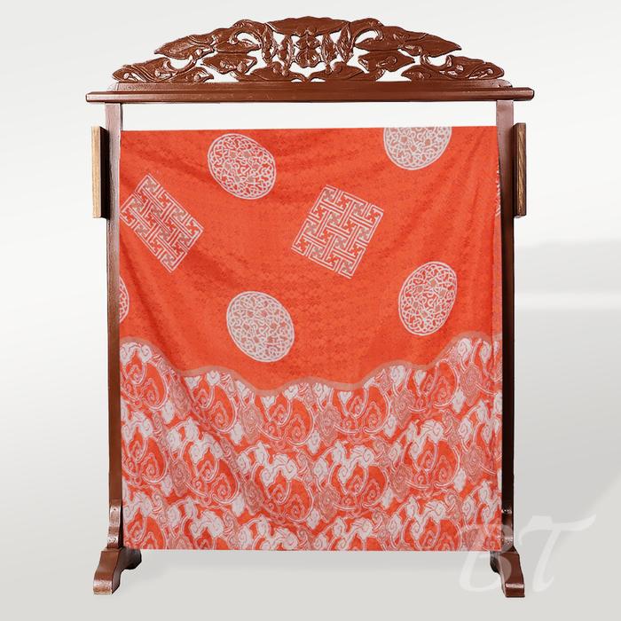 Gambar BATIK TRUSMI Kain Batik Viscose Cap Motif Mega Mendung Latak Orange HL dari BT Batik Trusmi Official Kab. Cirebon Tokopedia