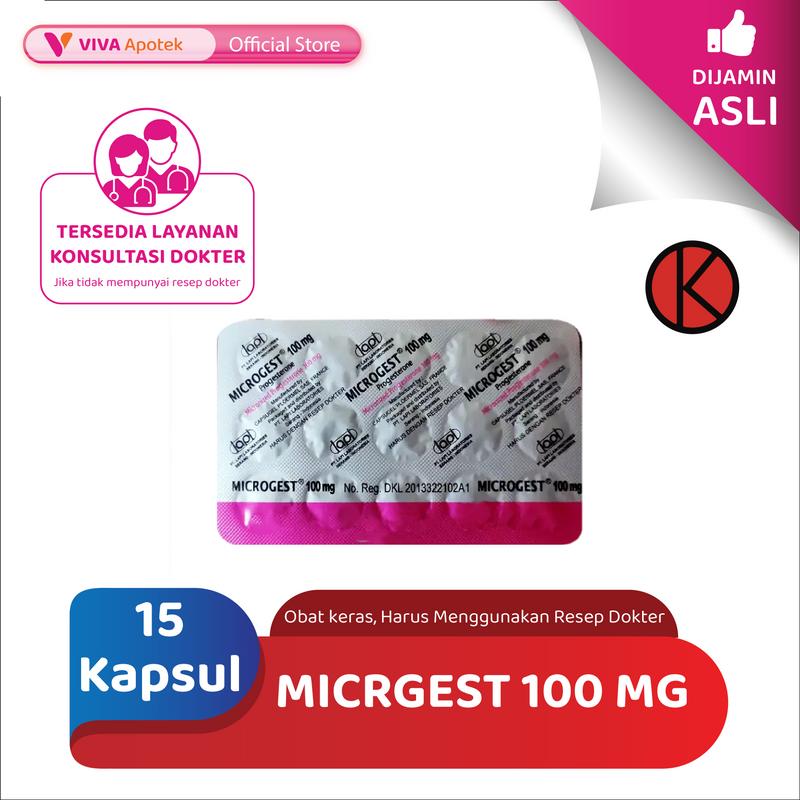 Micrgest 100 mg / Progesterone / Gangguan Menstruasi (15 Kapsul)