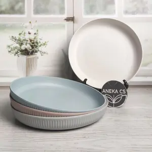 Piring Makan Plastik 22 cm Jerami Gandum Wheat Straw - TW001