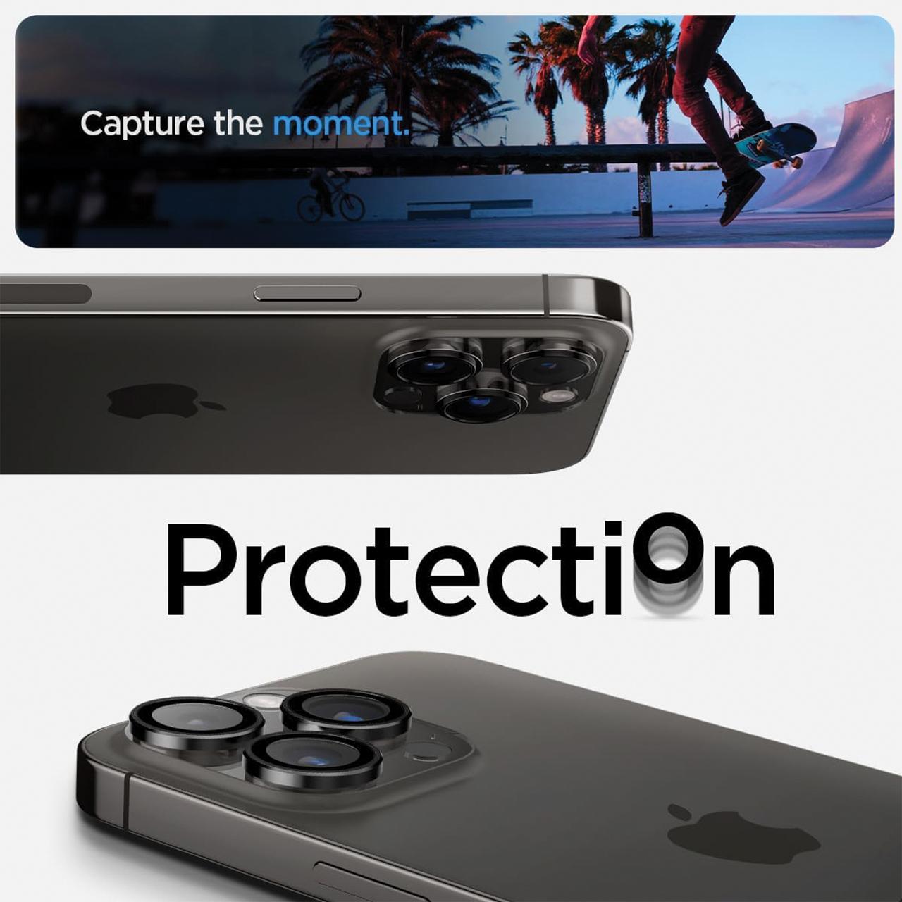 Spigen iPhone 15 / 15 Plus / 14 / 14 Plus Camera Lens Protector Camera Ring with Tray 2 Pack GlastR EZ Fit Optik Pro - Pink AGL07167