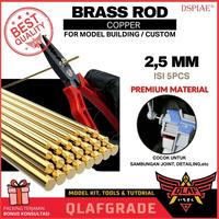 Gambar BEAM BRASS 2.5 mm SOLID - 5pcs dspiae copper rod custom model kit dari Wahkhilaf Kota Surabaya 1 Tokopedia