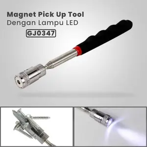 Tongkat Magnet Pick Up Tools Telescopic dengan Lampu LED - GJ0347