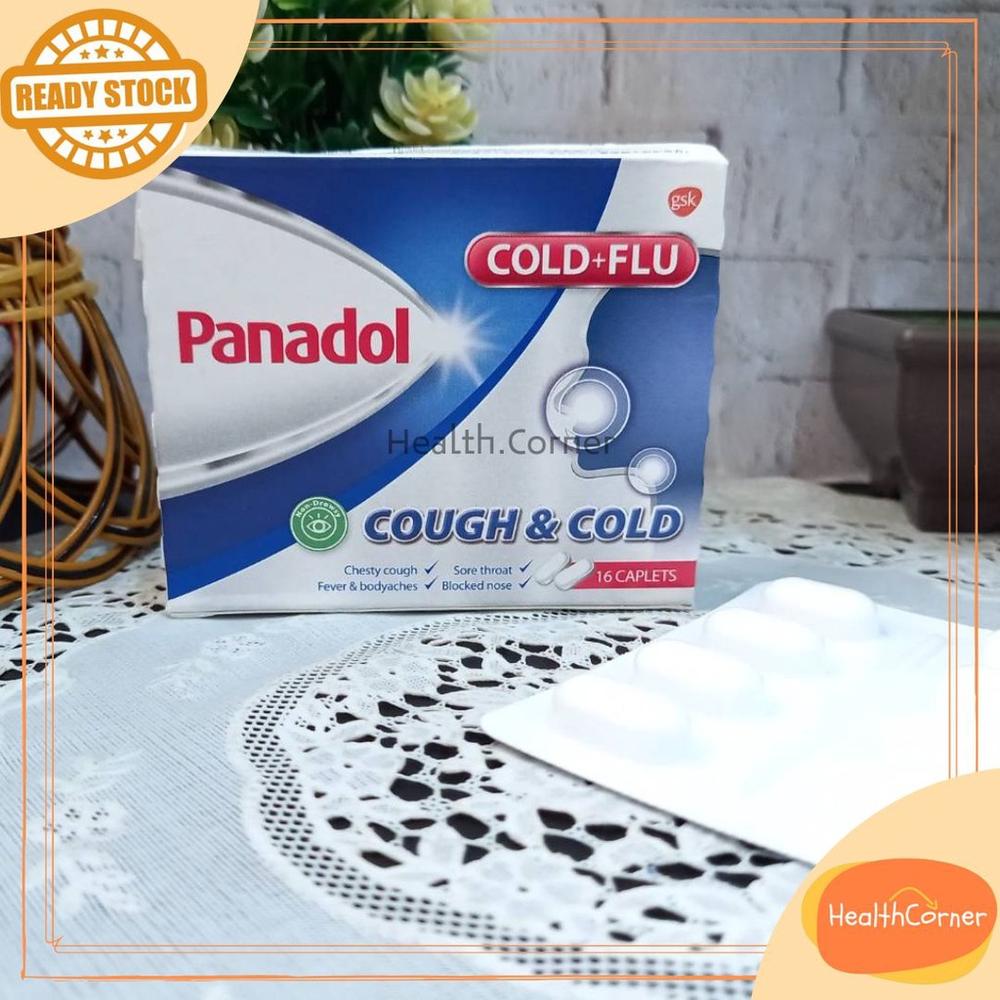 Panadol Cold and Flu Cough & Cold 16 Caplets Non-Drowsy / Batuk /