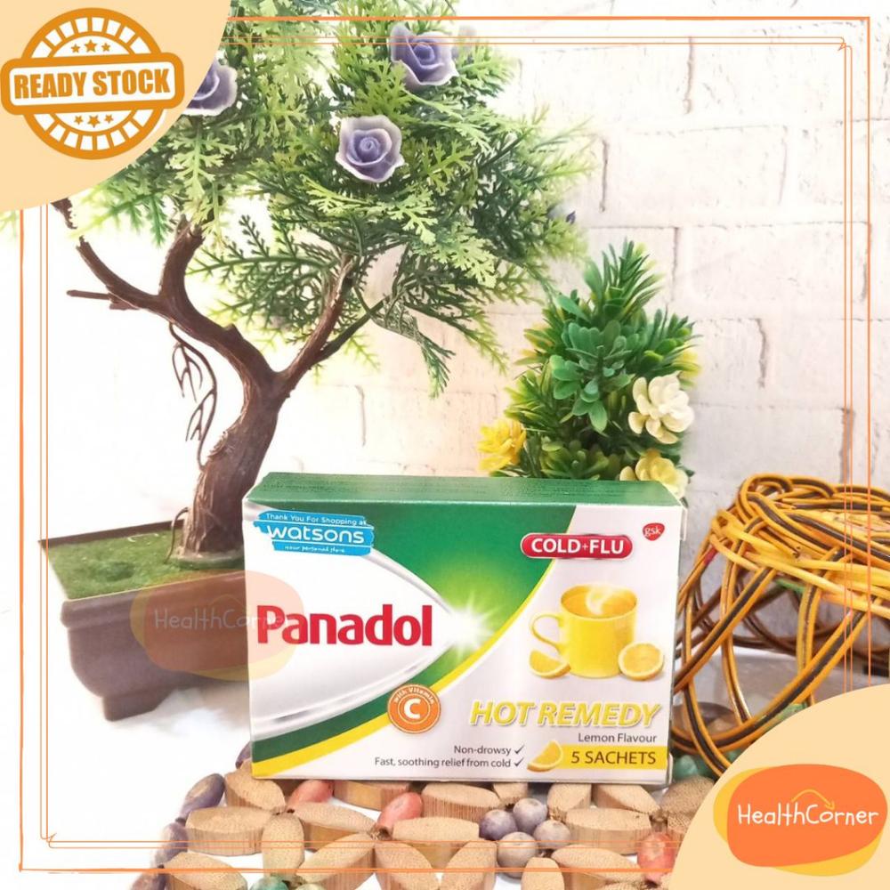 Panadol Cold + Flu Hot Remedy Lemon Flavour with Vitamin C 5 Sachets