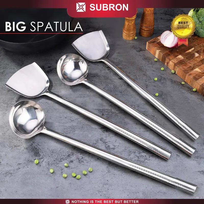 Spatula Sodet Sutil Centong/Irus Sop FULL Stainless Besar S/M/L Tebal 0