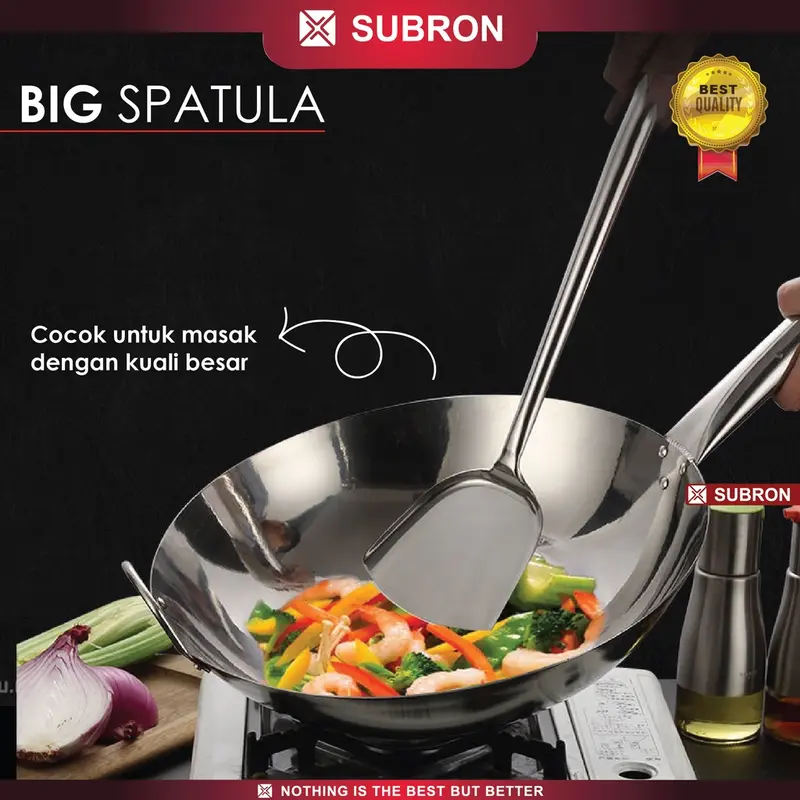 Spatula Sodet Sutil Centong/Irus Sop FULL Stainless Besar S/M/L Tebal 1