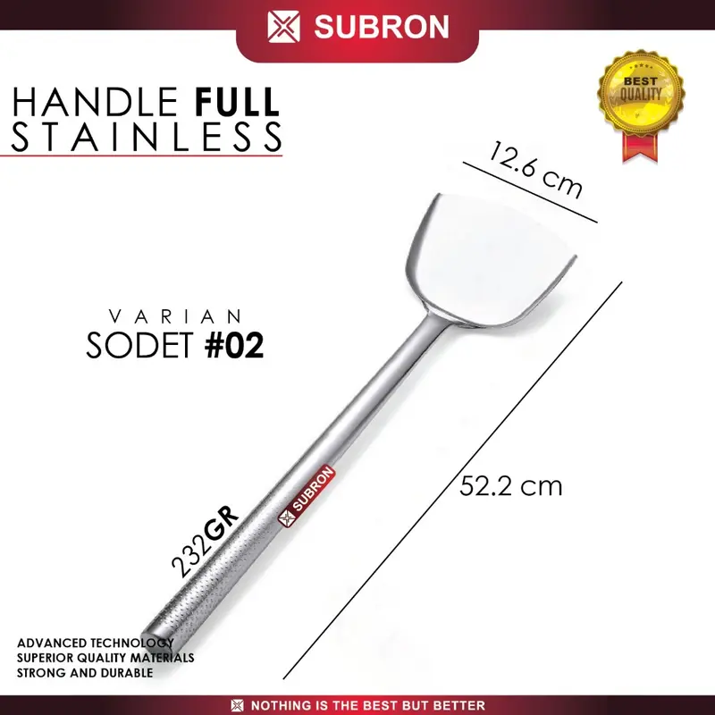 Spatula Sodet Sutil Centong/Irus Sop FULL Stainless Besar S/M/L Tebal 3