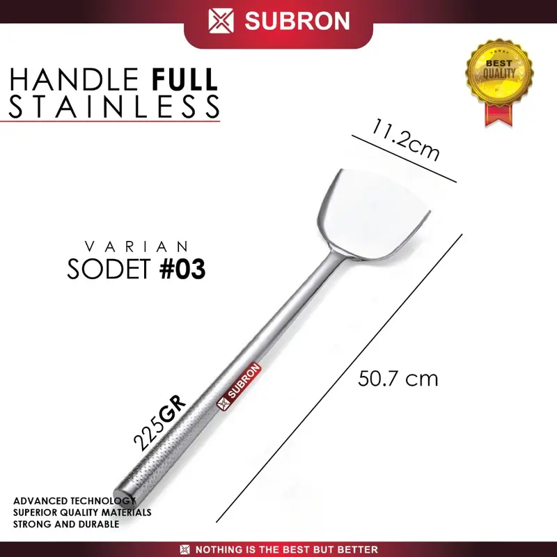 Spatula Sodet Sutil Centong/Irus Sop FULL Stainless Besar S/M/L Tebal 4