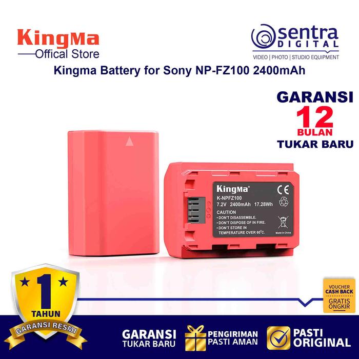 Gambar Kingma Battery NP-FZ100 2400mAh for Sony A6600 A7 III A7 IV A7C II FX3 dari Sentra Digital Kota Surabaya Tokopedia