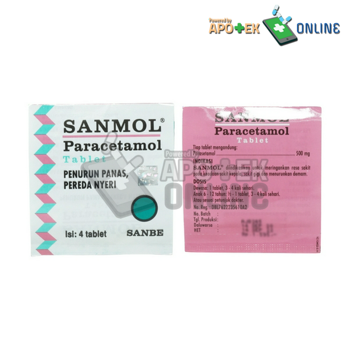 Gambar SANMOL 500MG 1 STRIP ISI 4 TABLET dari Apotek Lily Medika Denpasar Kota Denpasar Tokopedia