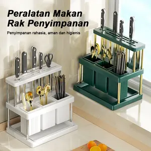 Tempat Pisau Dapur Organizer Perkakas Pisau Sumpit Sendok Garpu