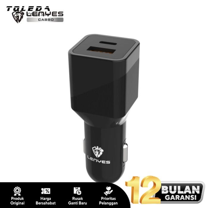 Gambar Car Charger Lenyes CA880 2Port USB + Type-C Fast Charge 38W Adapter dari Toleda Indonesia Kota Tangerang Tokopedia