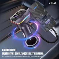 Gambar Car Charger Lenyes CA905 RGB Light Fast Charging 81W 6 Port Type C Usb Black dari Toleda Indonesia Kota Tangerang 5 Tokopedia