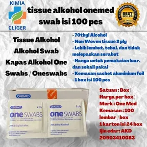tissue alkohol onemed swab isi 100 pcs