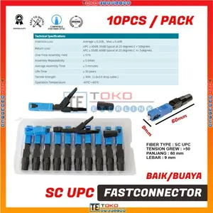 ISI 10Pcs 1 Pack SC UPC Fiber Optik FTTH Fast Connector model Buaya