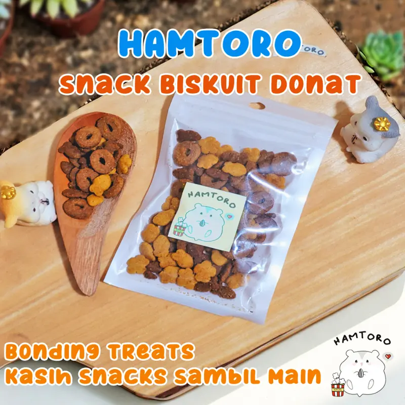 Snack Hamster Biskuit kering 15g bentuk Campur Donat,Ikan,Bulat maknan 1