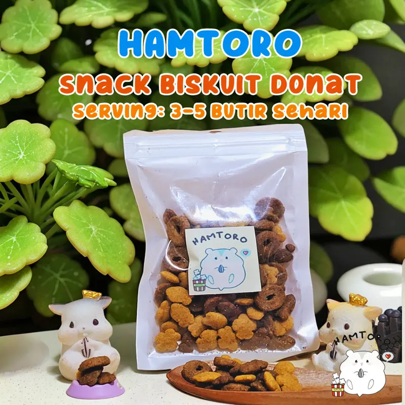 Snack Hamster Biskuit kering 15g bentuk Campur Donat,Ikan,Bulat maknan 2
