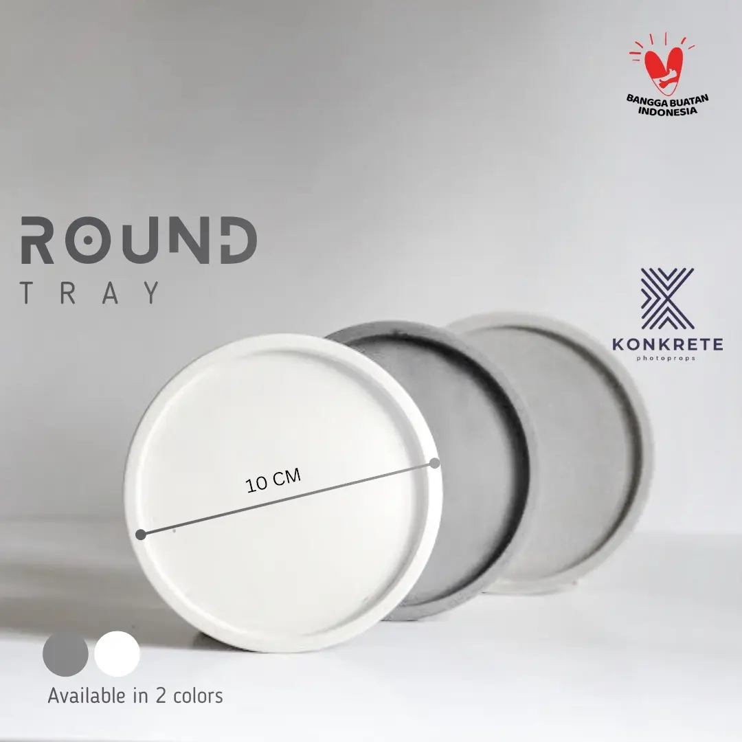 Tray Semen Bulat - Tatakan Pot Semen Bulat - Coaster Semen Unik