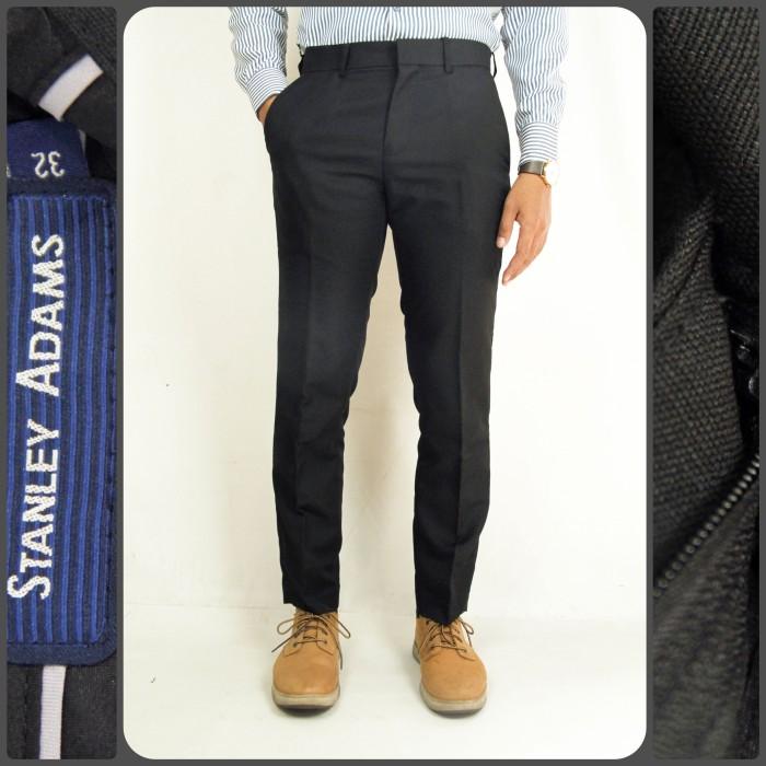 Jual [COD] Celana Pria Formal STANLEY ADAMS Hitam Slim Fit | PR-01 ...