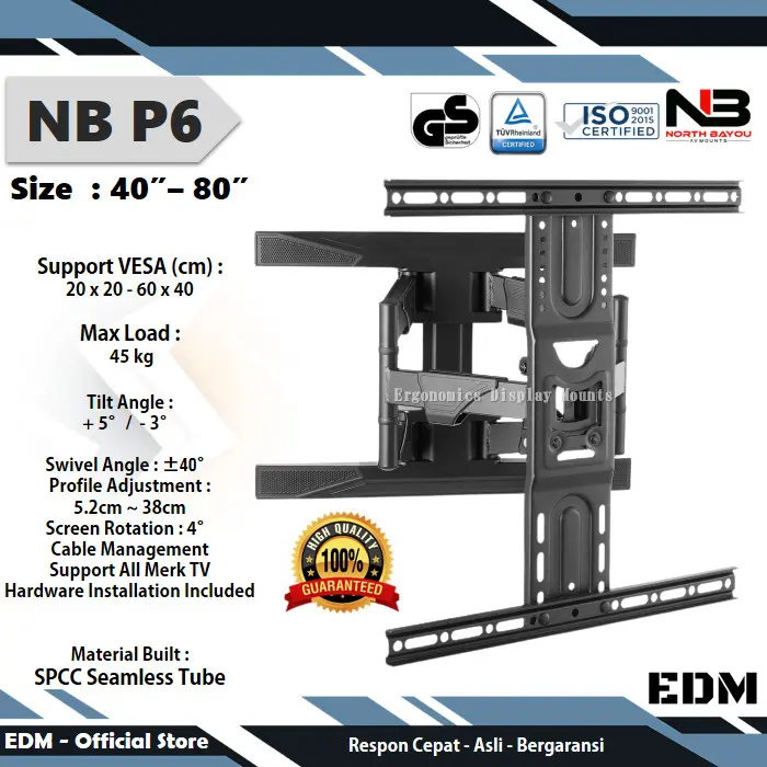 BRACKET BRAKET BREKET TV SWIVEL NB P6 43 49 50 55 60 65 70 75 INCH